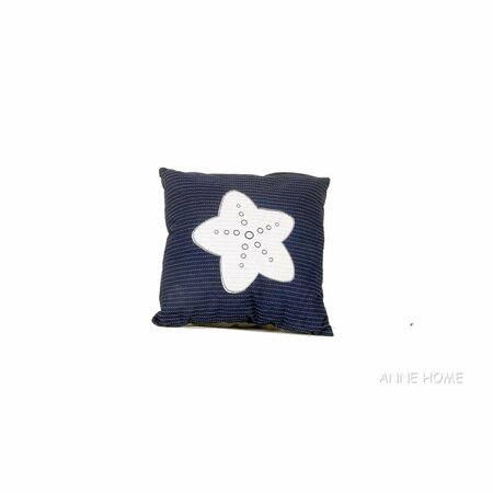 DARE2DECOR Blue Pillow, White Star DA934027